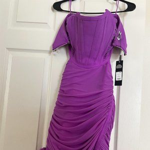 Purple Feminine Bandage Dress